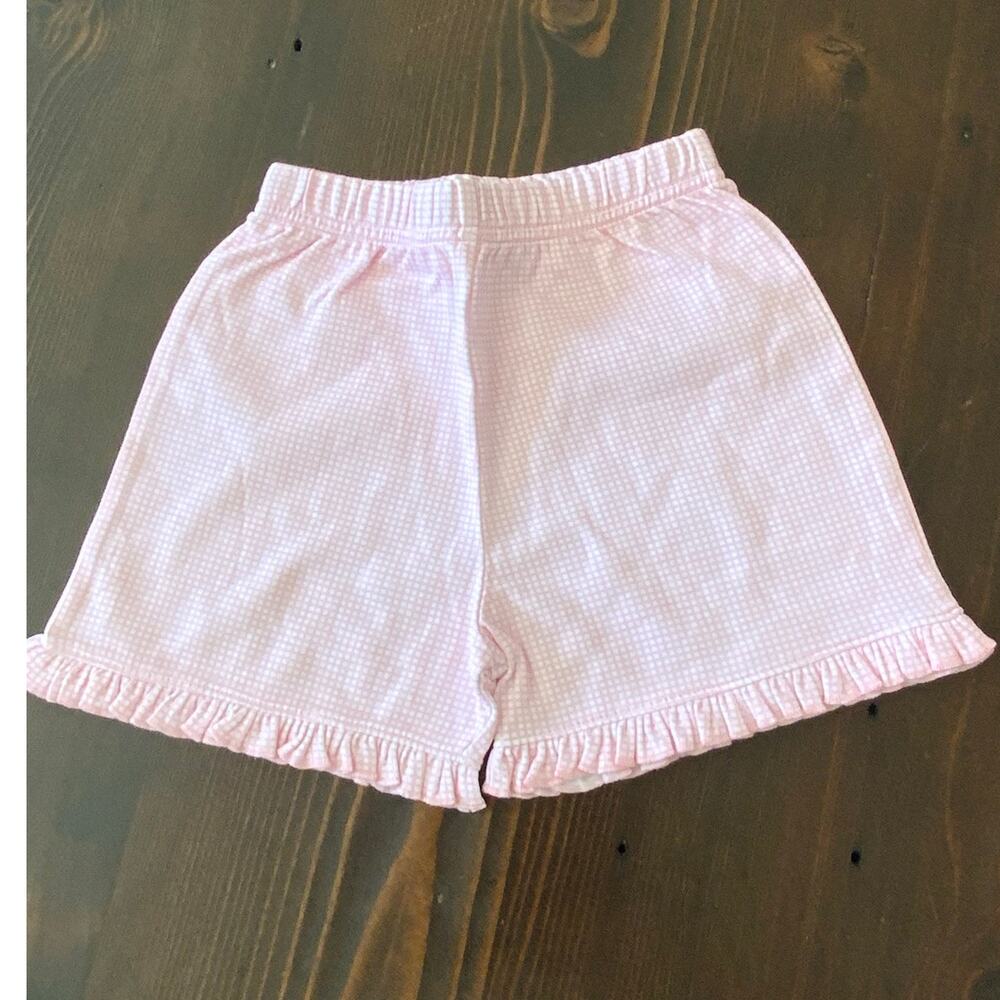 Luigi Kids Girl's Pink Gingham Ruffle shorts NWT size 5
